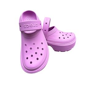 Crocs Iconic Comfort‎ Platform Clogs Shoes Purple Women's Sz 9 Mens Sz 7